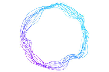 Abstract circle lines wave colorful purple and blue gradient isolated on transparent background. Vector in concept technology, science, music, modern.