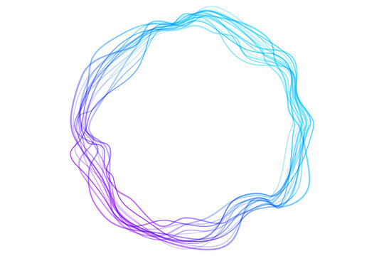 Abstract circle lines wave colorful purple and blue gradient isolated on transparent background. Vector in concept technology, science, music, modern.