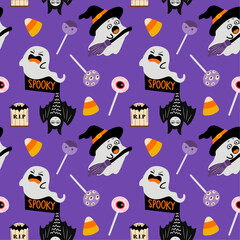 seamlees pattern of halloween spooky