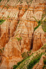 Red rocky slopes Rapa Rosie is a protected geological and floristic reservation area near Sebes alba in Romania