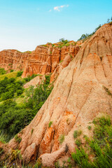 Red rocky slopes Rapa Rosie is a protected geological and floristic reservation area near Sebes...