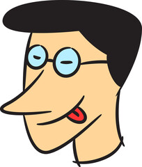 Cheeky Man Avatar Cartoon Illustration