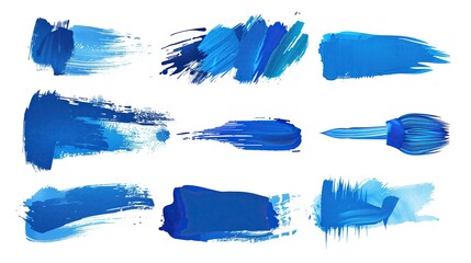 Collection of soft watercolor strokes in turquoise and blue, ideal for artistic backgrounds and stylish patterns, adding a fresh look to your designs on a transparent background.