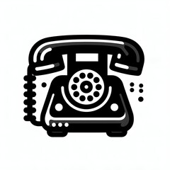 Old Phone Icon Isolated in White Background. Telephone Logo Symbol Vector Design for Graphic Resources