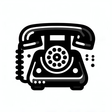 Old Phone Icon Isolated in White Background. Telephone Logo Symbol Vector Design for Graphic Resources