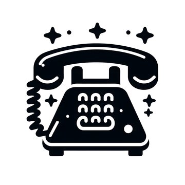 Old Phone Icon Isolated in White Background. Telephone Logo Symbol Vector Design for Graphic Resources