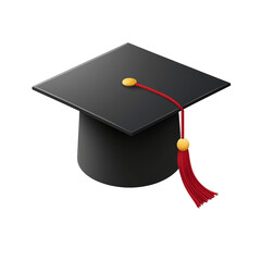diploma graduation cap isolated on white transparent background
