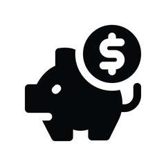 piggy bank icon. vector glyph icon for your website, mobile, presentation, and logo design.