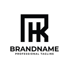 Letters RH Monogram Logo, suitable for any business with HR or RH initials