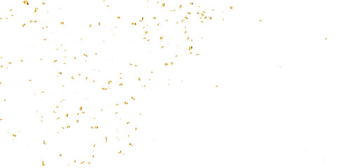 Golden glitter confetti falling down on transparent background. Vector illustration.