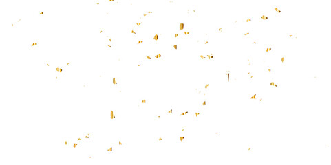 Vector gold particles confetti glitter on transparent background.  Gold sparks and doted golden glitter special light effect celebration background. 