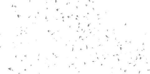 Silver shiny glitter sparkle confetti falling down on transparent background. Vector illustration.


