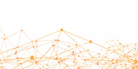 Abstract digital background of points and lines. abstract technology Network nodes with polygonal shapes colorful Vector background. Modern technology concept network connects, data structure design.	