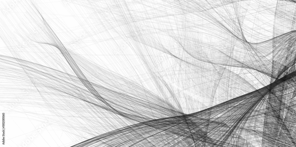 Poster Wave Lines an Abstract Stripe Background, Vector. strokes on shiny hair. abstract background with hand lines and grey art natural pattern wooden .Minimal monochrome stripe texture background.	