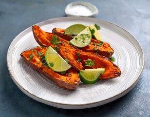 Baked Sweet Potatoes with Avocado and Lime