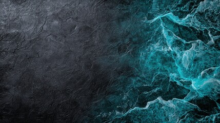 Obraz premium Serene Abstract Composition in Black, Dark Green, Mint Teal, Cyan, and Turquoise Blue with Artistic Flair