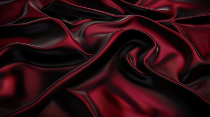 Fototapeta premium Bold Reflections - Abstract Dark Red and Black Metallic Background with Smooth Gradients