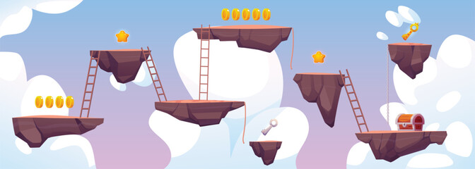 Fantasy game level vector illustration © sabelskaya