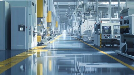 A futuristic cityscape with a large red circle in the center. The circle is surrounded by a network of wires and glowing lights. Scene is one of technological advancement and innovation