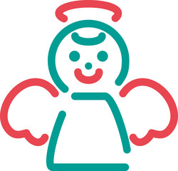 クリスマス　天使　アイコン　ピクトグラム　あしらい　飾り　シンプル　かわいい　線画　イラスト