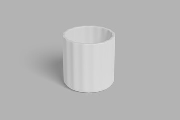 Mug Mockup with gray background.Clipping path. Close up of white mug mockup isolated on white background view. Blank Mug
