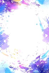 Naklejka premium Vibrant Watercolor Splashes in Pink Blue Yellow and Green Creating a Playful Artistic Background