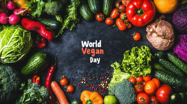 Fresh fruits and veggies showcase healthy plant-based eating on World Vegan Day