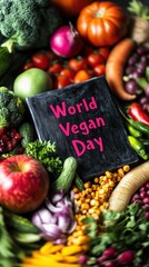 Beautifully arranged fruits and vegetables celebrate World Vegan Day's plant-based message