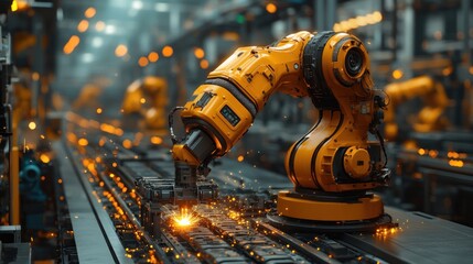 Industrial Robot Arm at Work