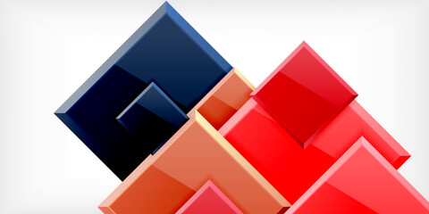 Obraz premium Colorful squares with reflections abstract background design. Vector Illustration For Wallpaper, Banner, Background, Card, Book Illustration, landing page
