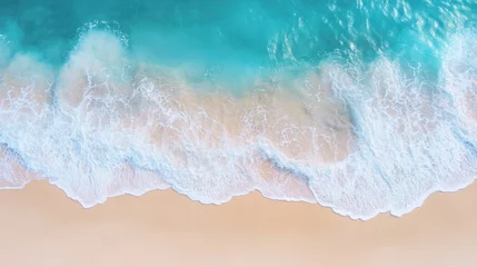 Schapenvacht deken Top View of Ocean Waves Gently Reaching the Shore  © Rafiqul