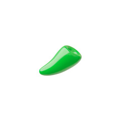 3d illustration with the image of a peeled green piece of pepper on an isolated white background.