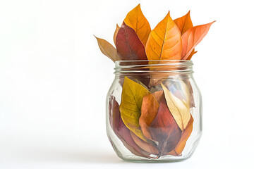 a jar full of leaves

