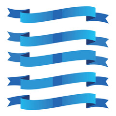 Fototapeta premium A collection of vintage blue ribbons, banners, and scrolls perfect for award labels or web design elements