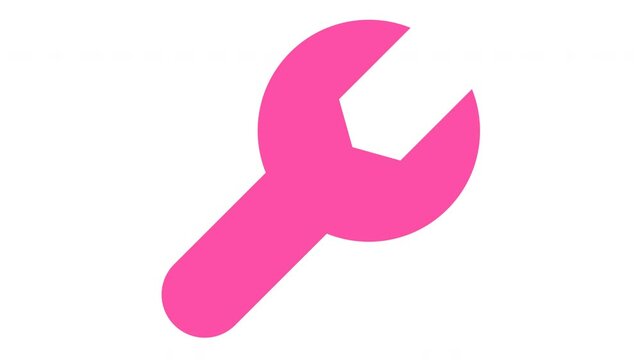 Pink wrench icon perfect for logos, websites, and apps. Ideal for businesses related to construction, repairs, or DIY projects.