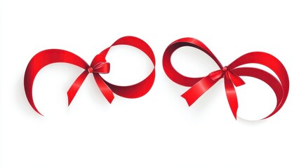 Two intertwined hearts adorned with a tiny bow, ideal for romantic greeting cards and gifts