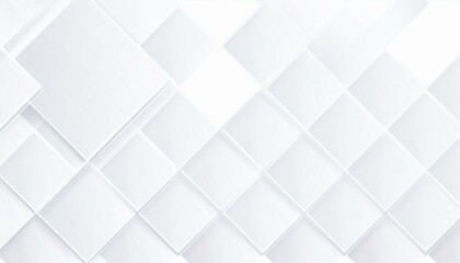 White geometric square background in paper art style. Use for banners, website covers, and print ads. Modern abstract background with 3d white paper art-style texture.