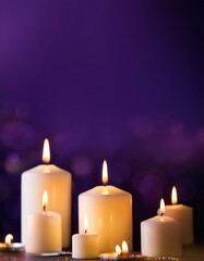 Candles glowing in the dark