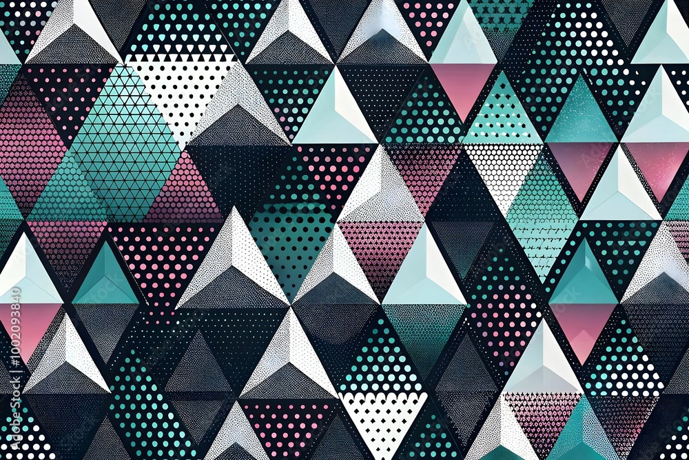 Poster geometric pattern triangles colorful layers textures design art