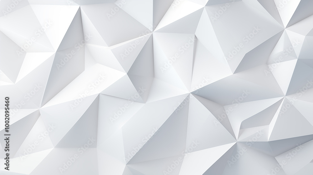 Poster abstract minimalist geometric triangle lowpoly mosaic pattern. white triangular abstract background.