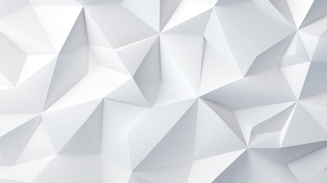 Abstract minimalist geometric triangle lowpoly mosaic pattern. White triangular abstract background.