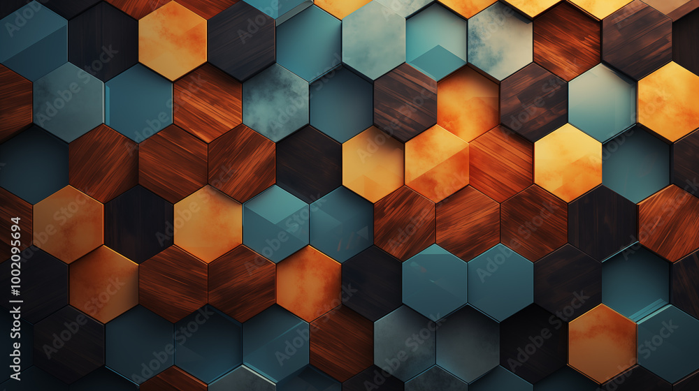 Poster abstract futuristic background with hexagons.