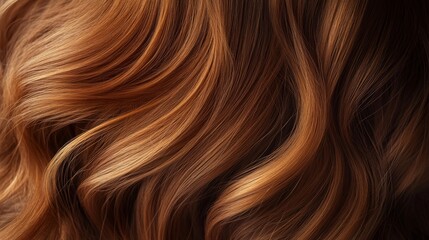 Fototapeta premium long light red hair texture, healthy smooth, close-up