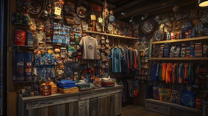 Obraz premium Product Display of Recycled Goods A hyper-realistic image showcasing a retail display of products made from recycled materials, such as clothing, accessories, and home goods. 