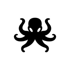 silhouette octopus logo icon vector