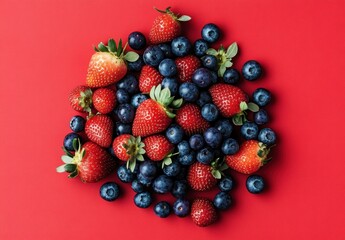 Fresh Strawberries and Blueberries