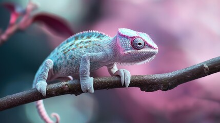 Fototapeta premium a chameleon changing its color to blend into its environment, symbolizing the ability to adapt to different surroundings