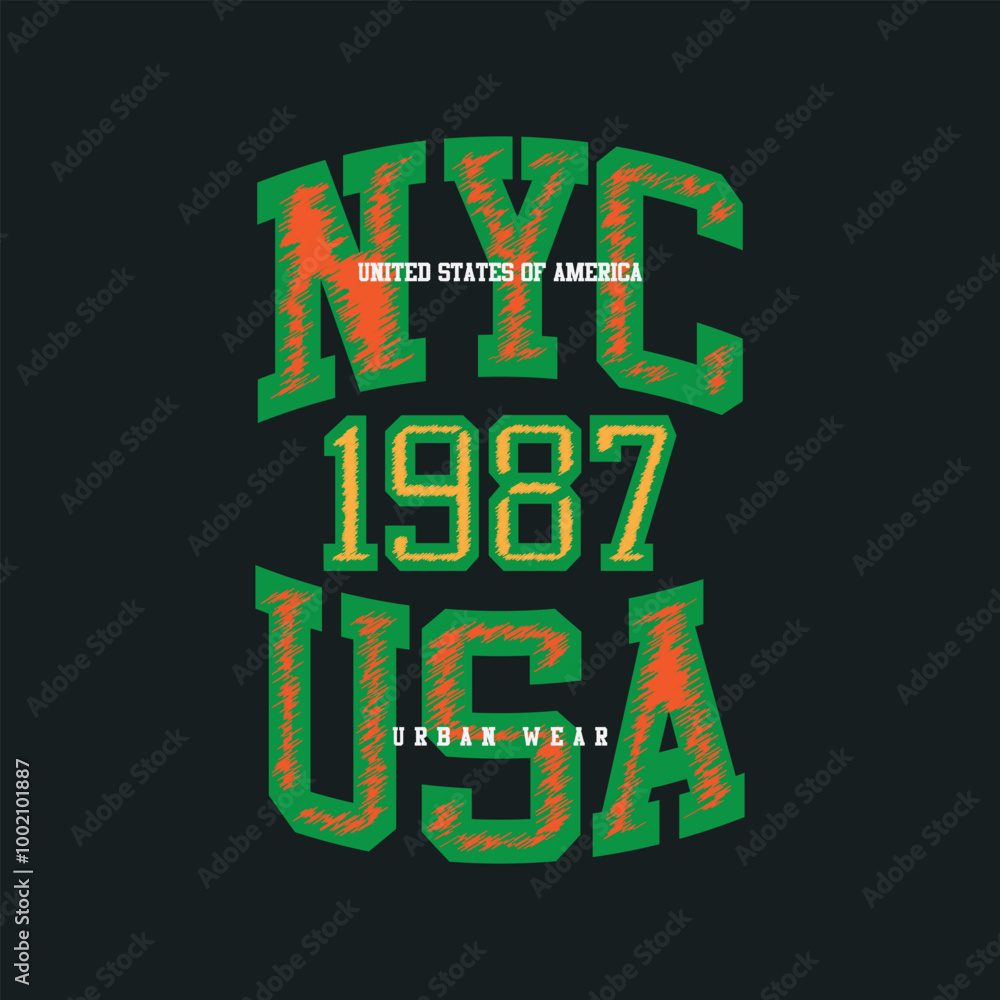 Wall mural New york NYC Brooklyn graphic t-shirt and apparel design