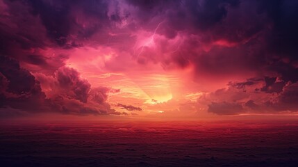 Fototapeta premium Lightning's abstract beauty pierces the storm. Thunder follows, showcasing the weather's strength.