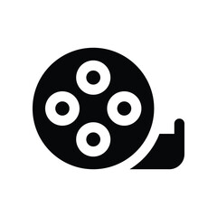 film roll icon. vector glyph icon for your website, mobile, presentation, and logo design.